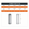 Element droit PGI Poujoulat 45 cm 80 / 130