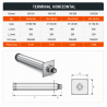 Terminal horizontal PGI Poujoulat 100 cm 80 / 130