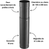 Élément réglable ZOOM de 51 à 86 cm émaillée noir mat Poujoulat