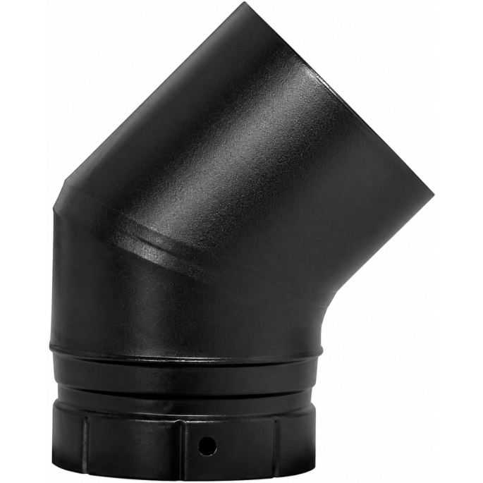 Coude à segments 45° émaillé noir mat Poujoulat
