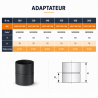 Adaptateur émaillé noir mat Poujoulat