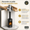 Longueur droite 100 cm noir mat Acier 2mm Poujoulat