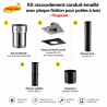 Kit raccordement conduit émaillé avec plaque finition pour poêles à bois - Poujoulat