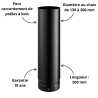 Tuyau longueur 500 mm émaillé noir mat Poujoulat