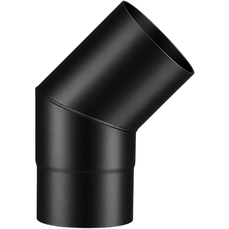 Coude à segments à 45° noir mat Acier 2mm Poujoulat