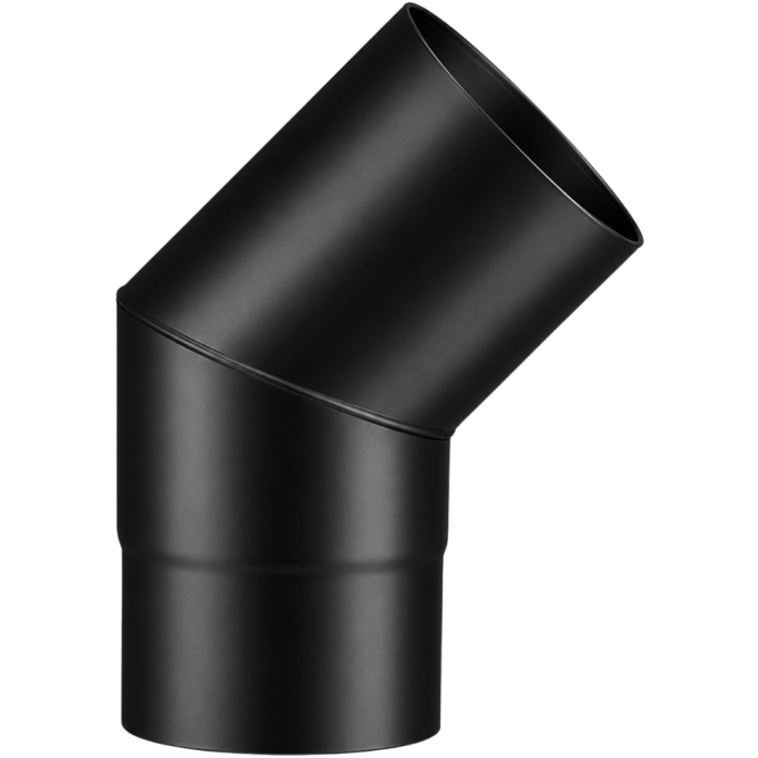 Coude à segments à 45° noir mat Acier 2mm Poujoulat