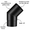 Coude à segments à 45° noir mat Acier 2mm Poujoulat