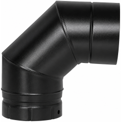 Coude à segments 90° émaillé noir mat Poujoulat