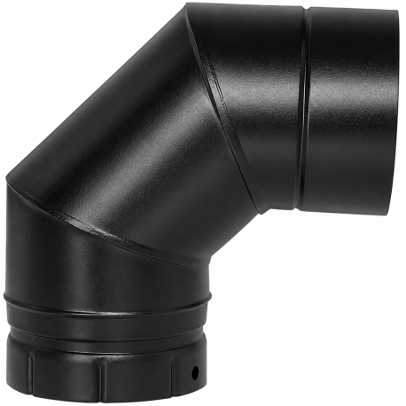 Coude à segments 90° émaillé noir mat Poujoulat