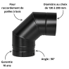 Coude à segments 90° émaillé noir mat Poujoulat