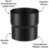 Réduction diamètre 150 mm émaillée Poujoulat