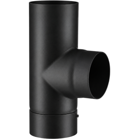 Té 90° + tampon noir mat Acier 2 mm Poujoulat