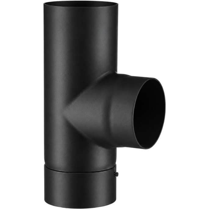 Té 90° + tampon noir mat Acier 2 mm Poujoulat