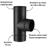 Té 90° + tampon noir mat Acier 2 mm Poujoulat