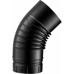 Coude plissé 45° émaillé noir mat Poujoulat
