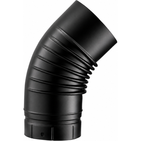 Coude plissé 45° émaillé noir mat Poujoulat