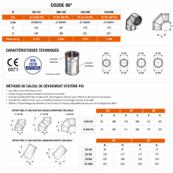 Coude 90 ° PGI Poujoulat 80 / 130