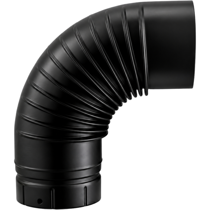 Coude plissé 90° Emaillée Poujoulat