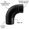 Coude plissé 90° Emaillée Poujoulat