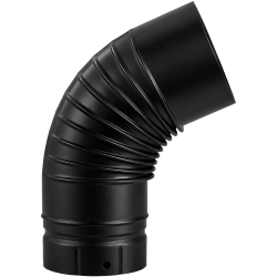 Coude plissé Diamètre 65° émaillé noir mat Poujoulat