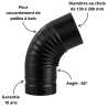Coude plissé Diamètre 65° émaillé noir mat Poujoulat