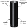 Tuyau ajustable 120 à 450 mm émaillé noir mat Deko bois Dinak
