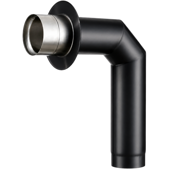 Kit de raccordement noir mat Acier 2mm Poujoulat