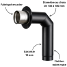 Kit de raccordement noir mat Acier 2mm Poujoulat