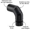 Coude à segments 90° + trappe de visite noir mat Acier 2 mm Poujoulat