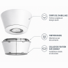 Finition plafond DECO+ pour conduit INOX-GALVA Hauteur 12 cm Poujoulat