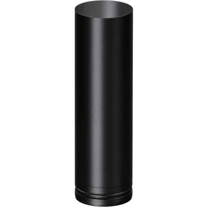 Tuyau droit 450 mm émaillé noir mat Deko bois Dinak