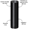 Tuyau droit 450 mm émaillé noir mat Deko bois Dinak