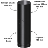 Tuyau droit 450 mm avec trappe de visite émaillé noir mat Deko bois Dinak