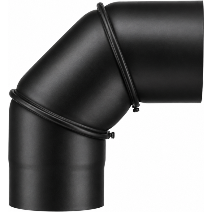 Coude à segments réglable à 90° noir mat Acier 2 mm Poujoulat