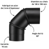Coude à segments réglable à 90° noir mat Acier 2 mm Poujoulat