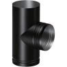 Té 90° Ø 150 mm avec piquage M émaillé noir mat Deko bois Dinak