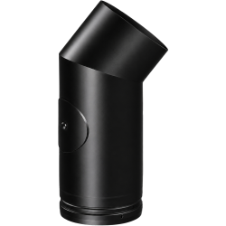 Coude 45° avec trappe de visite Ø150 émaillé noir mat Deko bois Dinak Coude 45° avec trappe de visite Ø150 émaillé noir mat Deko bois Dinak