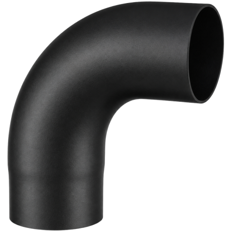 Coude lisse à 90° noir mat Acier 2 mm Poujoulat