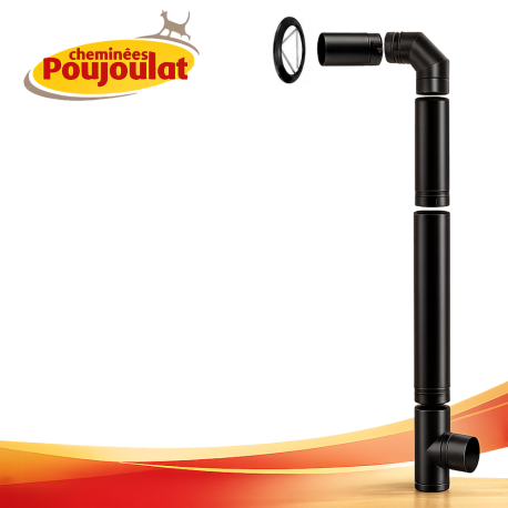 Kit raccordement conduit émaillé avec plaque finition pour poêles à bois - Poujoulat