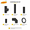 Kit raccordement conduit émaillé avec plaque finition pour poêles à bois - Poujoulat