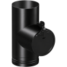Té avec stabilisateur de tirage Ø 150 mm émaillé noir mat Deko bois Dinak