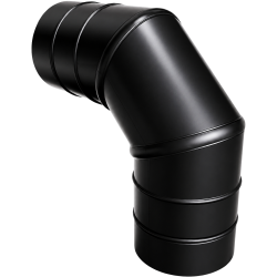 Élément coudé 90 air simple paroi noir Efficience Poujoulat