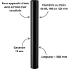 Élément droit 1000 mm air simple paroi noir Efficience Poujoulat