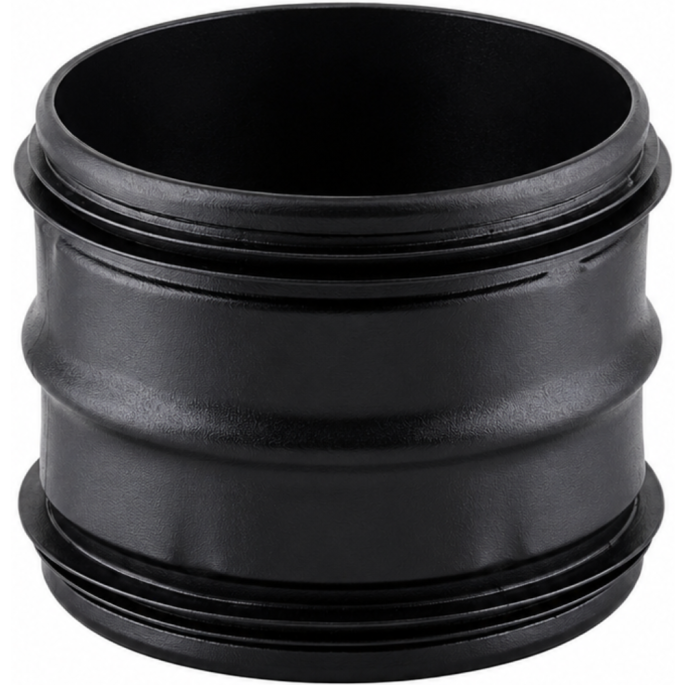 Adaptateur manchon mâle/mâle noir pour conduit air comburant Poujoulat
