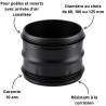 Adaptateur manchon mâle/mâle noir pour conduit air comburant Poujoulat