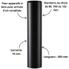 Élément droit 500 mm air simple paroi noir Efficience Poujoulat