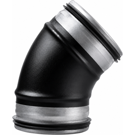 Élément coude 45° air simple paroi noir Efficience Poujoulat