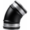 Élément coude 45° air simple paroi noir Efficience Poujoulat
