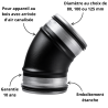 Élément coude 45° air simple paroi noir Efficience Poujoulat