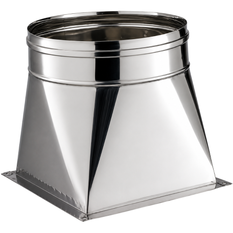 Raccord sur avaloir Carré 20 x 20 cm Poujoulat Kitinox